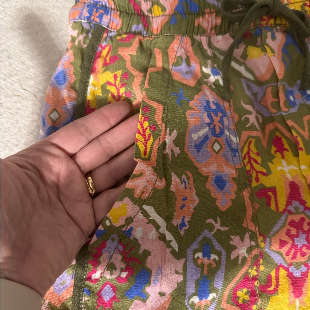 ZARA Multicolor Drawstring Linen Shorts - Picture 4 of 11